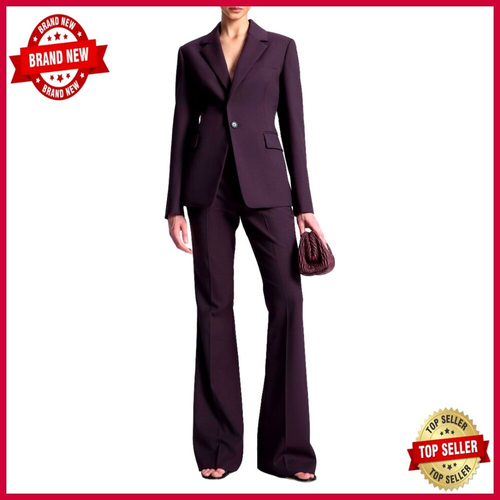 Fitted Wool Blend Casual Jacket With Strong Shoulders For Business Formal